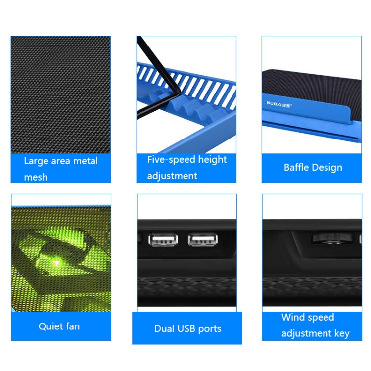 NUOXI H8 Metal Mesh Laptop Cooling Base, H8 6-Fans