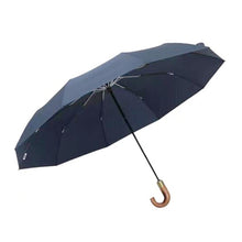 Load image into Gallery viewer, PARACHASE Large Ruggedized Shrink Retro Wind-Resistant Folding Umbrella, Blue, Black
