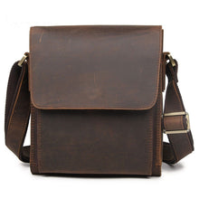 Load image into Gallery viewer, Vintage Crazy Horse Leather Men Shoulder Bag Messenger Bag, Black, Brown, Dark Brown, Brown Yellow
