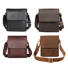 Load image into Gallery viewer, Vintage Crazy Horse Leather Men Shoulder Bag Messenger Bag, Black, Brown, Dark Brown, Brown Yellow