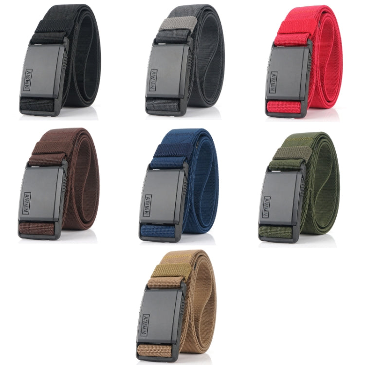 AWMN Metal Nylon Magnetic Buckle Fashion Casual Men Belt, Length: