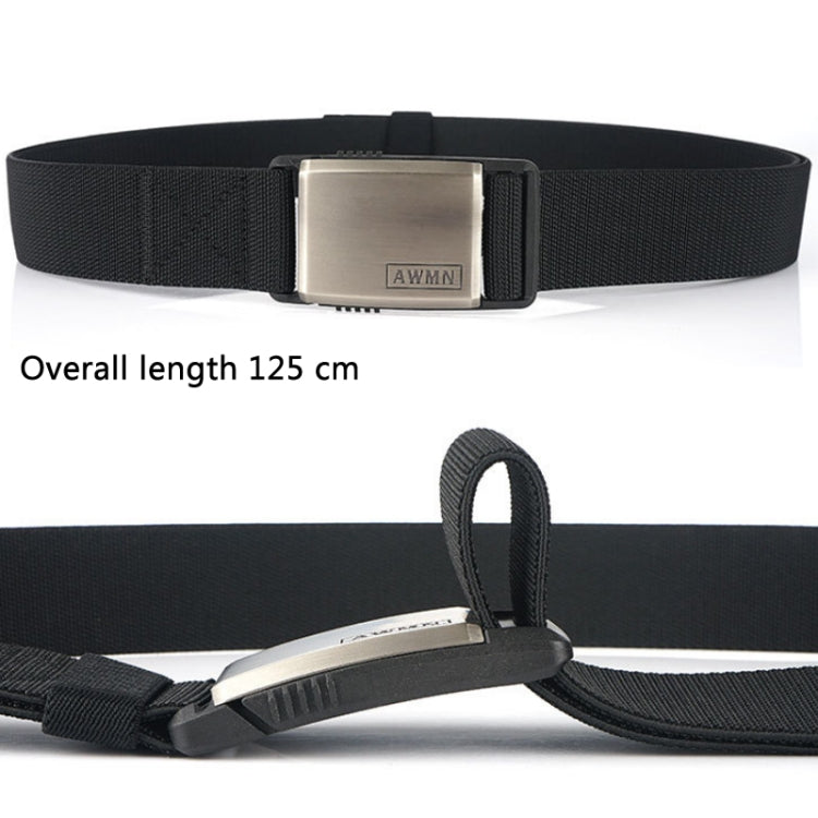 AWMN Metal Nylon Magnetic Buckle Fashion Casual Men Belt, Length: