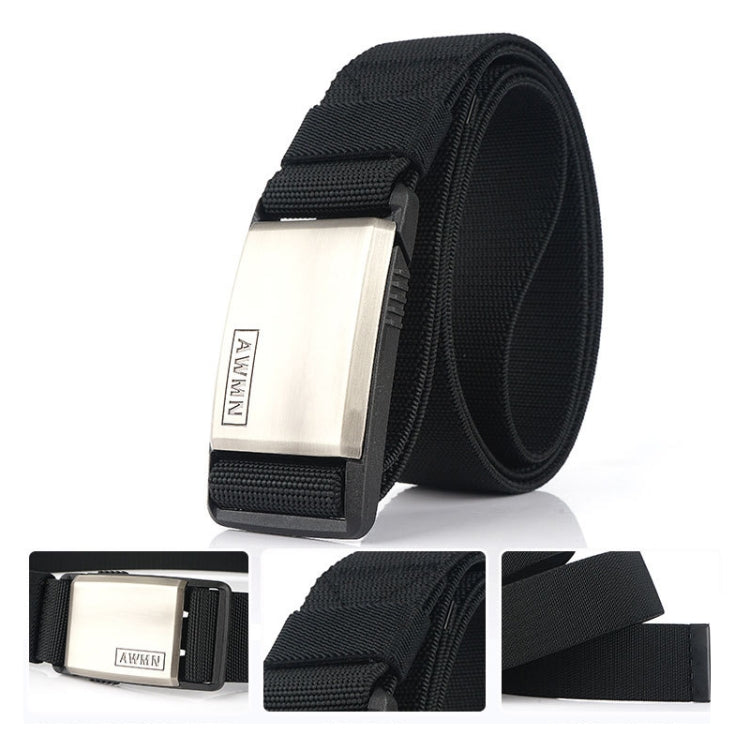 AWMN Metal Nylon Magnetic Buckle Fashion Casual Men Belt, Length: