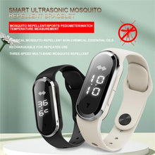 Load image into Gallery viewer, M21  Ultrasonic Mosquito Repellent Bracelet with Step Counter &amp; Clock &amp; Temperature Function, M21 (Black), M21 (White)