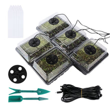 Load image into Gallery viewer, 5 Set Plant Seed Starter Trays Kit,Seedling Tray Starter With Grow Light, Black, Green