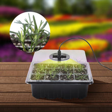 Load image into Gallery viewer, 5 Set Plant Seed Starter Trays Kit,Seedling Tray Starter With Grow Light, Black, Green