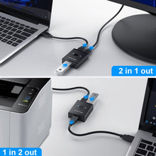 Load image into Gallery viewer, T25 2 In 1 USB3.0 Bidirectional Switch Printer Sharer Splitter