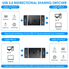 Load image into Gallery viewer, T25 2 In 1 USB3.0 Bidirectional Switch Printer Sharer Splitter