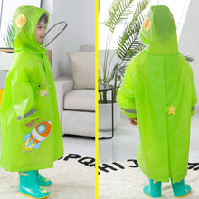 Load image into Gallery viewer, Large Hat Brim Cartoon Print Children Raincoat with Schoolbag Seat, S, M, L, XL, XXL