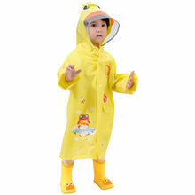 Load image into Gallery viewer, Large Hat Brim Cartoon Print Children Raincoat with Schoolbag Seat, S, M, L, XL, XXL