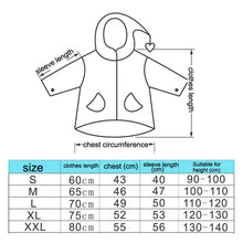 Load image into Gallery viewer, Large Hat Brim Cartoon Print Children Raincoat with Schoolbag Seat, S, M, L, XL, XXL