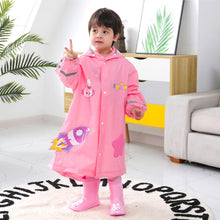 Load image into Gallery viewer, Large Hat Brim Cartoon Print Children Raincoat with Schoolbag Seat, S, M, L, XL, XXL