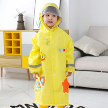 Load image into Gallery viewer, Large Hat Brim Cartoon Print Children Raincoat with Schoolbag Seat, S, M, L, XL, XXL