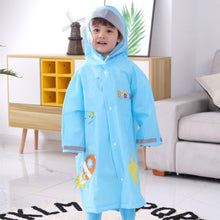 Load image into Gallery viewer, Large Hat Brim Cartoon Print Children Raincoat with Schoolbag Seat, S, M, L, XL, XXL