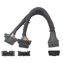 Load image into Gallery viewer, 2 In 1 16PIN Car OBD Elbow Extension Cable Converted Cable, 2 In 1 16PIN