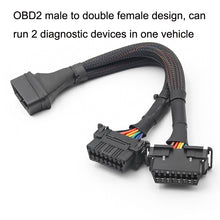 Load image into Gallery viewer, 2 In 1 16PIN Car OBD Elbow Extension Cable Converted Cable, 2 In 1 16PIN