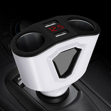 Load image into Gallery viewer, 3.1A Dual USB Digital Display Multi-Function Driving Recorder Universal Automotive Charger, White, Black