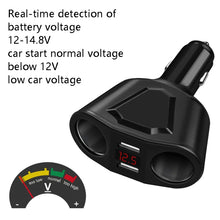 Load image into Gallery viewer, 3.1A Dual USB Digital Display Multi-Function Driving Recorder Universal Automotive Charger, White, Black