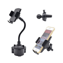 Load image into Gallery viewer, Air Inlet Cup Seat 2 In 1 Universal Long Hose Car Mobile Phone Bracket, 2 In 1 Long Hose Car Mobile Phone Bracket