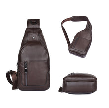 Load image into Gallery viewer, Casual Men Chest Bag First Layer Cowhide Messenger Bag