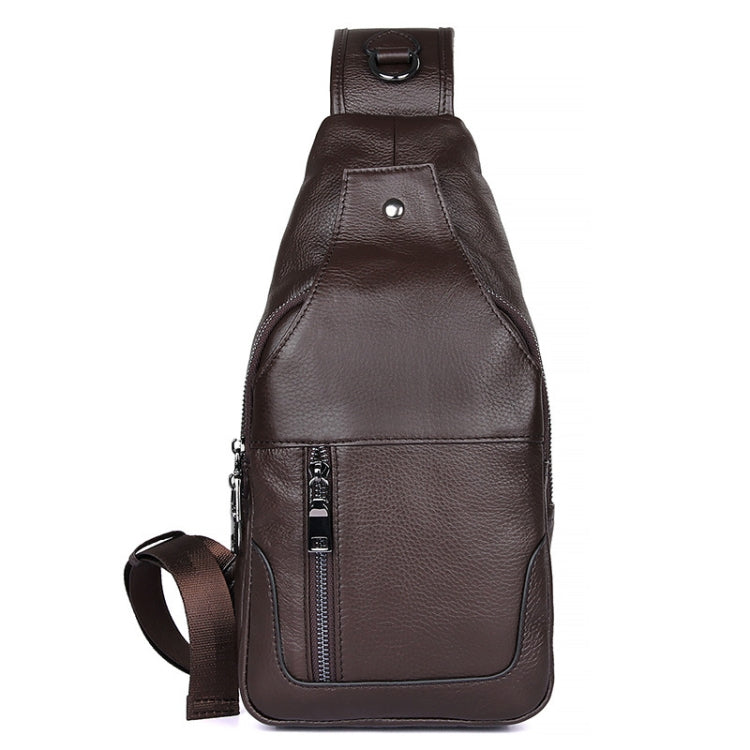 Casual Men Chest Bag First Layer Cowhide Messenger Bag