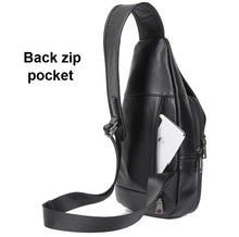 Load image into Gallery viewer, Casual Men Chest Bag First Layer Cowhide Messenger Bag