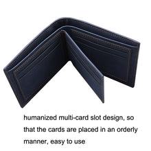 Load image into Gallery viewer, MenBense Frosted PU Short Large Capacity Fashion Retro Three Fold Bag Men Wallet, Black, Navy, Dark Brown, Light-Light
