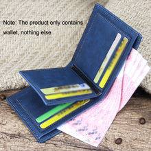 Load image into Gallery viewer, MenBense Frosted PU Short Large Capacity Fashion Retro Three Fold Bag Men Wallet, Black, Navy, Dark Brown, Light-Light