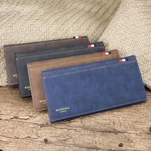Load image into Gallery viewer, MenBense Matt Male Wallet Long Fashion Large Capacity Male Wallet, Navy Blue, Black, Dark Brown, Light Brown