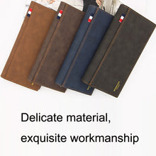 Load image into Gallery viewer, MenBense Matt Male Wallet Long Fashion Large Capacity Male Wallet, Navy Blue, Black, Dark Brown, Light Brown