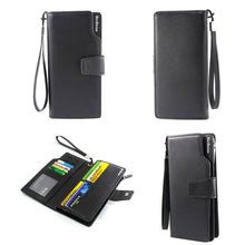 Load image into Gallery viewer, Menbense Fashion Business Simple Handbag PU Large Capacity Male Wallet, Black, Dark Brown