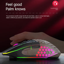 Load image into Gallery viewer, FMOUSE  X801 8 Keys 1600DPI Hollow Luminous Gaming  Office Mouse,Style:, Black Wireless Rechargeable, White Wireless Rechargeable, Black Wired, White Wired