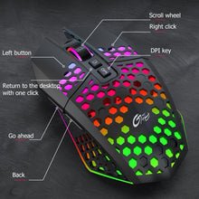 Load image into Gallery viewer, FMOUSE  X801 8 Keys 1600DPI Hollow Luminous Gaming  Office Mouse,Style:, Black Wireless Rechargeable, White Wireless Rechargeable, Black Wired, White Wired