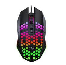 Load image into Gallery viewer, FMOUSE  X801 8 Keys 1600DPI Hollow Luminous Gaming  Office Mouse,Style:, Black Wireless Rechargeable, White Wireless Rechargeable, Black Wired, White Wired