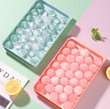 Load image into Gallery viewer, 33 Grid Round Ice Hockey Mold With Lid Ice Box Small Marble Ice Tray, Random Color Delivery, Large  Blue, Large Pink, Small Blue, Small Pink