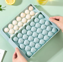Load image into Gallery viewer, 33 Grid Round Ice Hockey Mold With Lid Ice Box Small Marble Ice Tray, Random Color Delivery, Large  Blue, Large Pink, Small Blue, Small Pink