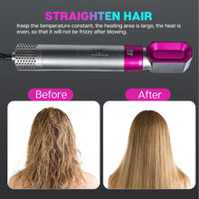 Load image into Gallery viewer, 5-in-1 Hot-air Comb Automatic Straightening Dual-purpose Hair Dryer, Silver+Rose Red(EU Plug), Silver+Rose Red(US Plug), Silver+Rose Red(UK Plug), Silver+Rose Red(AU Plug), Black(EU Plug), Black(US Plug), Black(UK Plug), Black(AU Plug)