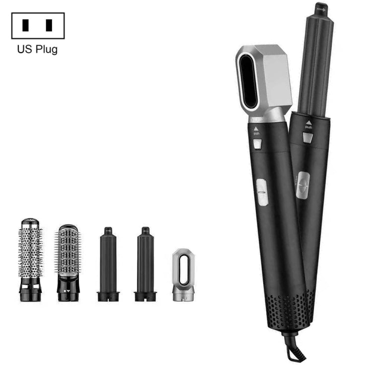5-in-1 Hot-air Comb Automatic Straightening Dual-purpose Hair Dryer, Silver+Rose Red(EU Plug), Silver+Rose Red(US Plug), Silver+Rose Red(UK Plug), Silver+Rose Red(AU Plug), Black(EU Plug), Black(US Plug), Black(UK Plug), Black(AU Plug)