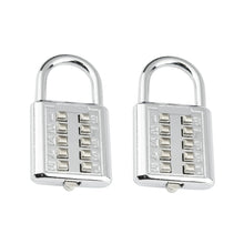 Load image into Gallery viewer, 2 PCS 10-Bit Button Password Lock Cabinet Door Tool Box Button Padlock, Red, Electroplating White, Sky Blue, Black