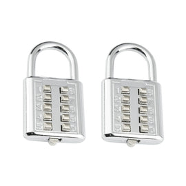 2 PCS 10-Bit Button Password Lock Cabinet Door Tool Box Button Padlock, Red, Electroplating White, Sky Blue, Black