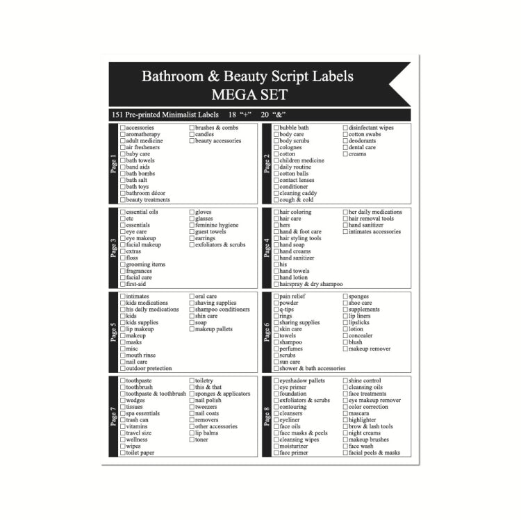 Bathroom Jars Label Storage Classification Waterproof Bathroom Stickers