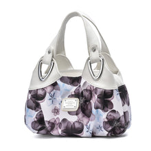 Load image into Gallery viewer, 722 Women Soft Leather Handbag, Green handle Lily, Green Handle Rose, White Handle Green Flower, White Handle Red Flower, White Handle Purple Flower, Black Handle Green Flower, Black Handle Red Flower, Black Handle Purple Flower, White Handle Red Rose ...