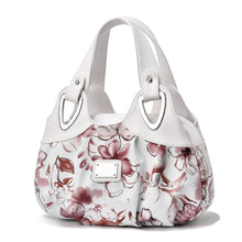 Load image into Gallery viewer, 722 Women Soft Leather Handbag, Green handle Lily, Green Handle Rose, White Handle Green Flower, White Handle Red Flower, White Handle Purple Flower, Black Handle Green Flower, Black Handle Red Flower, Black Handle Purple Flower, White Handle Red Rose ...