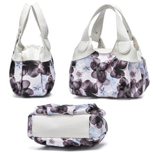 Load image into Gallery viewer, 722 Women Soft Leather Handbag, Green handle Lily, Green Handle Rose, White Handle Green Flower, White Handle Red Flower, White Handle Purple Flower, Black Handle Green Flower, Black Handle Red Flower, Black Handle Purple Flower, White Handle Red Rose ...