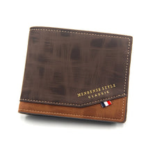 Load image into Gallery viewer, Menbense Hot Stamping Hinge Short Matte Multi-Card Large Capacity Male Wallet, D3301-4 Black, D3301-4 Light Brown, D3301-4 Dark Brown, D3301-5 Black, D3301-5 Light Brown, D3301-5 Dark Brown