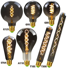 Load image into Gallery viewer, Electroplating Smoke Grey Warm Light LED Bulb Retro Lamp, ST64, G80, G95, G125, A110, T185, T300