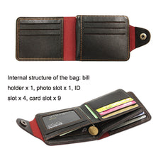 Load image into Gallery viewer, MenBense Men Multi-Card 2 Fold Short Wallet Carrying Card Case, Black, Brown