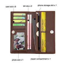 Load image into Gallery viewer, MenBense Long Fashion Embossed Magnetic Buckle Multi-Card Slot Men Wallet