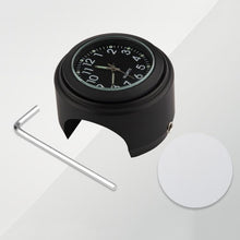 Load image into Gallery viewer, Aluminum Alloy Plating Motorcycle Handlebar Clock, Clock Silver Shell White Background, Clock Black Shell White Background, Clock Black Shell Black Background, Clock Silver Shell Black Background