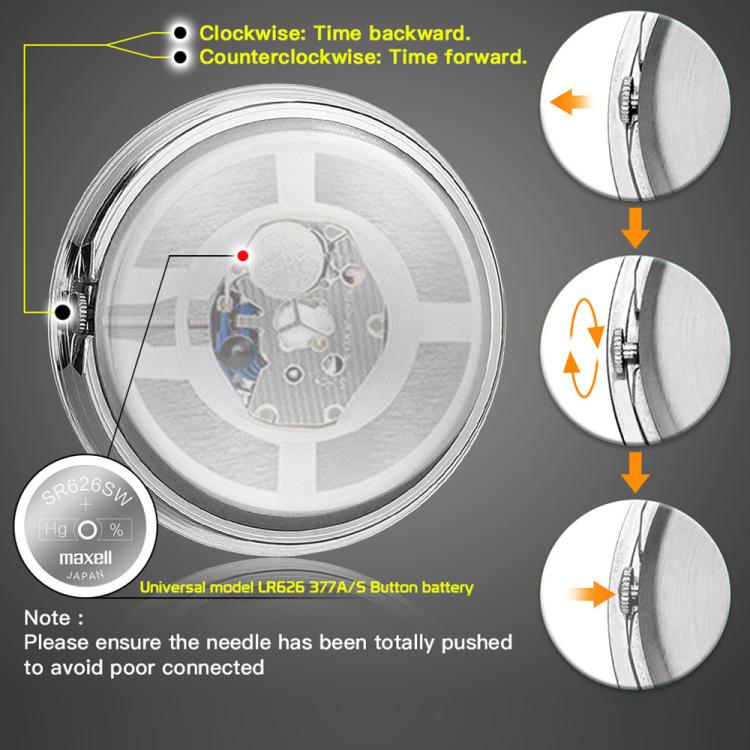Aluminum Alloy Plating Motorcycle Handlebar Clock, Clock Silver Shell White Background, Clock Black Shell White Background, Clock Black Shell Black Background, Clock Silver Shell Black Background
